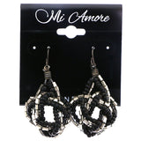 Mi Amore Knot Dangle-Earrings Black/Silver-Tone