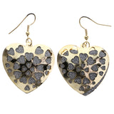 Mi Amore Glitter Heart Dangle-Earrings Gold-Tone & Silver-Tone