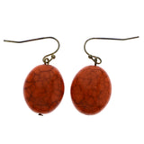 Mi Amore Antiqued Dangle-Earrings Orange/Gold-Tone