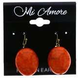 Mi Amore Antiqued Dangle-Earrings Orange/Gold-Tone