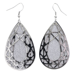 Mi Amore Glitter Dangle-Earrings Silver-Tone