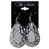 Mi Amore Glitter Dangle-Earrings Silver-Tone