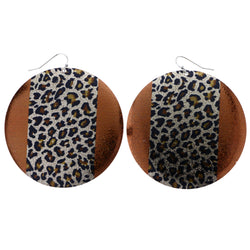 Mi Amore Cheetah Print Dangle-Earrings Orange/Black