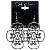 Mi Amore Antiqued Dangle-Earrings Silver-Tone