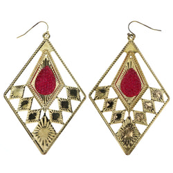 Mi Amore Dangle-Earrings Gold-Tone/Pink