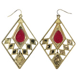 Mi Amore Dangle-Earrings Gold-Tone/Pink