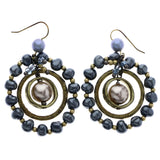 Mi Amore Dangle-Earrings Gold-Tone/Blue