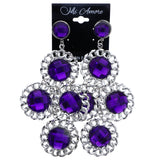 Mi Amore Faceted Dangle-Earrings Silver-Tone/Purple