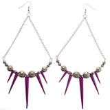 Mi Amore Spike Dangle-Earrings Silver-Tone/Purple