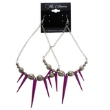 Mi Amore Spike Dangle-Earrings Silver-Tone/Purple