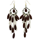 Mi Amore Tassel Antiqued Dangle-Earrings Brown & Gold-Tone