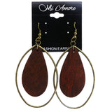 Mi Amore Antiqued Dangle-Earrings Brown/Gold-Tone