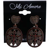 Mi Amore Drop-Dangle-Earrings Bronze-Tone/Red