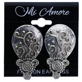 Mi Amore Antiqued Stud-Earrings Silver-Tone