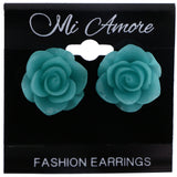 Mi Amore Flower Stud-Earrings Green
