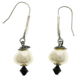 Mi Amore Dangle-Earrings Silver-Tone/White