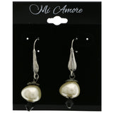 Mi Amore Dangle-Earrings Silver-Tone/White