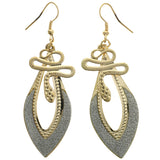 Mi Amore Snake and Glitter Shape Dangle-Earrings Gold-Tone