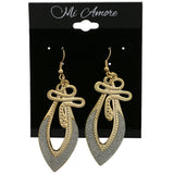 Mi Amore Snake and Glitter Shape Dangle-Earrings Gold-Tone