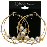 Mi Amore Chain Hoop-Earrings Gold-Tone/White