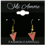 Mi Amore Triangle Dangle-Earrings Gold-Tone/Pink