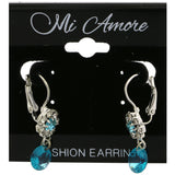 Mi Amore Flower Dangle-Earrings Silver-Tone/Blue