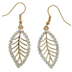 Mi Amore Leaf Dangle-Earrings Gold-Tone