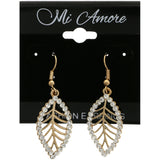 Mi Amore Leaf Dangle-Earrings Gold-Tone