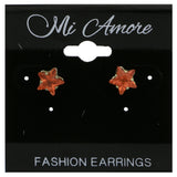 Mi Amore Star Stud-Earrings Orange/Gold-Tone