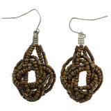 Mi Amore Knot Dangle-Earrings Brown