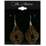 Mi Amore Knot Dangle-Earrings Brown