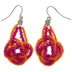 Mi Amore Knot Dangle-Earrings Pink/Orange