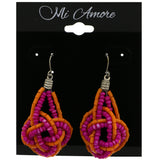 Mi Amore Knot Dangle-Earrings Pink/Orange