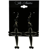 Mi Amore Cross Dangle-Earrings Black/Silver-Tone