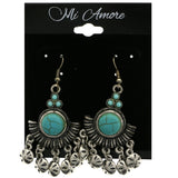 Mi Amore Faux-Turquoise Dangle-Earrings Silver-Tone/Blue