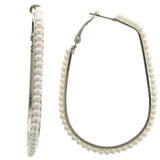 Mi Amore Hoop-Earrings White/Silver-Tone