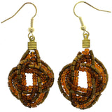 Mi Amore Knot Dangle-Earrings Gold-Tone/Brown