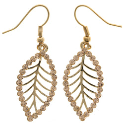 Mi Amore Leaf Dangle-Earrings Gold-Tone/Peach