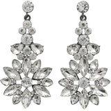 Mi Amore Flower Dangle-Earrings Silver-Tone