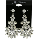 Mi Amore Flower Dangle-Earrings Silver-Tone