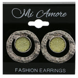 Mi Amore Stud-Earrings Silver-Tone/Green