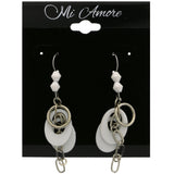 Mi Amore Chain Dangle-Earrings Silver-Tone/White