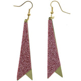 Mi Amore Glitter  Dangle-Earrings Gold-Tone/Pink