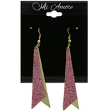 Mi Amore Glitter  Dangle-Earrings Gold-Tone/Pink