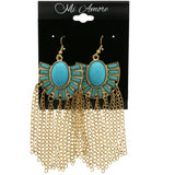 Mi Amore Chain Dangle-Earrings Gold-Tone/Blue