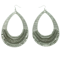 Silver-Tone Metal Dangle-Earrings