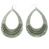 Silver-Tone Metal Dangle-Earrings