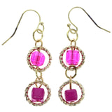 Mi Amore Dangle-Earrings Pink/Gold-Tone