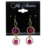 Mi Amore Dangle-Earrings Pink/Gold-Tone