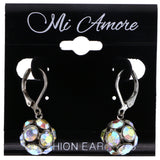 Mi Amore AB Finish Dangle-Earrings Silver-Tone/Black